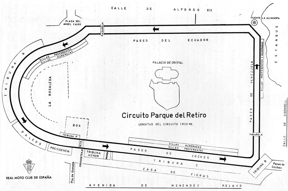 Plano circuito Parque Del Retiro