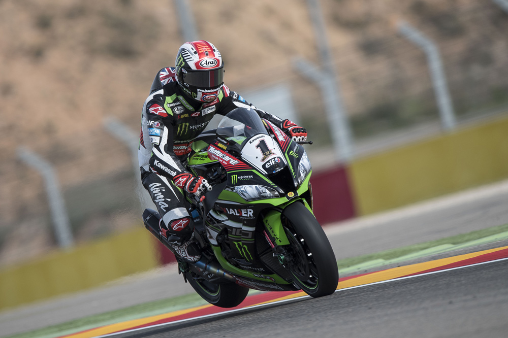Jonathan Rea durante los entrenamientos de Motorland Aragon