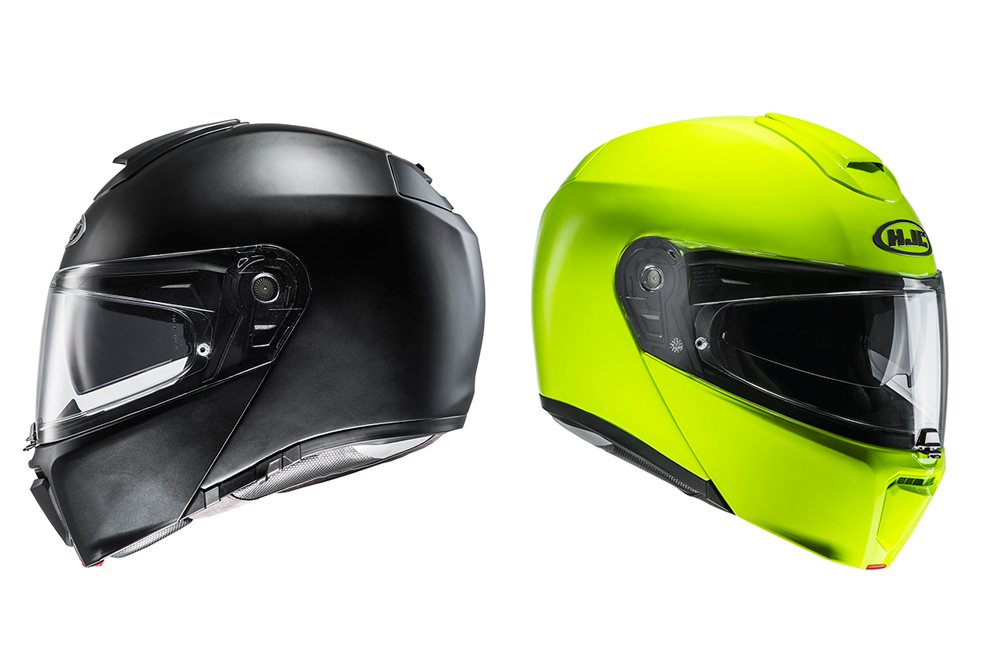 Casco RPHA 90 de HJC negro y fluorescente