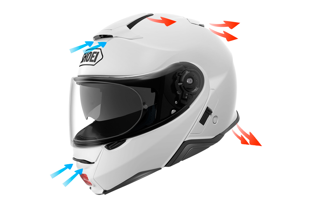 Detalle ventilación del casco NEOTEC II de Shoei