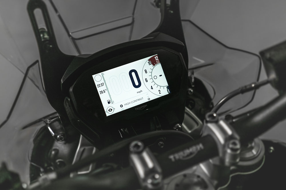 Triumph Tiger 800 2018, cuadro de instrumentos digital