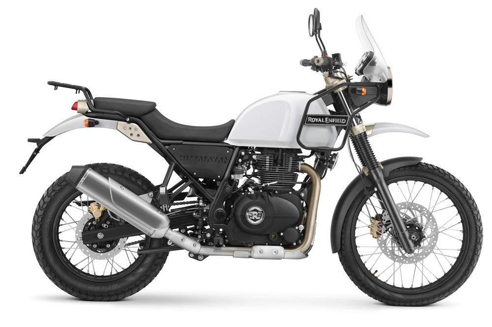 Motor de la Royal Enfield Himalayan 410 blanca