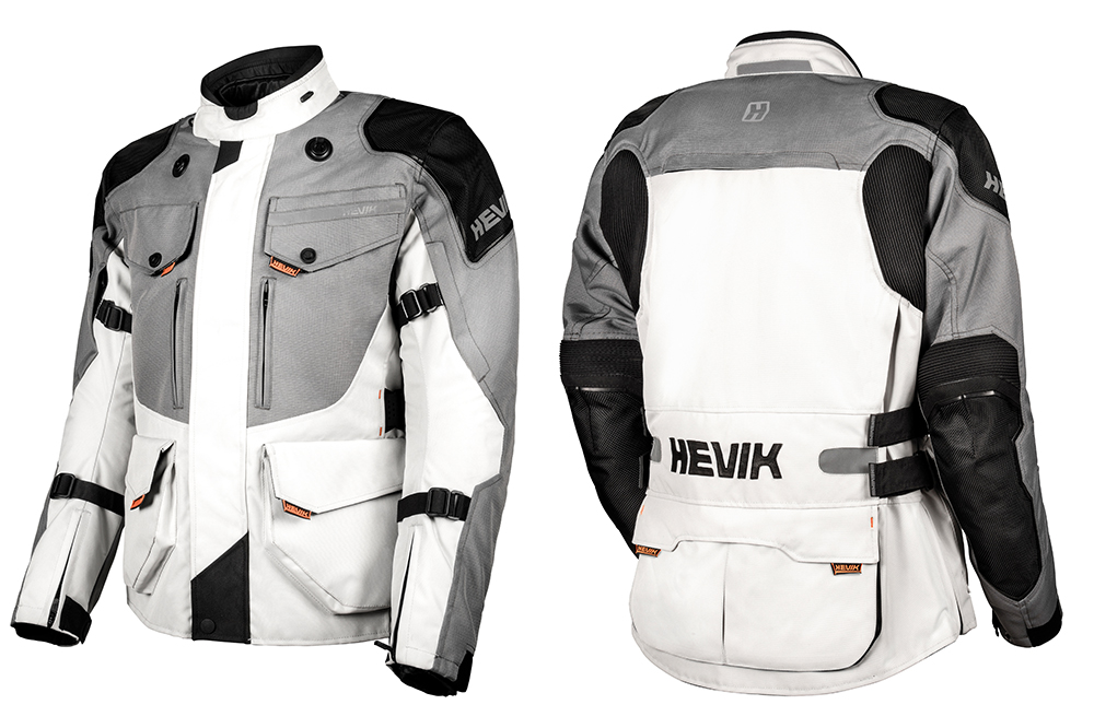 Chaqueta para moto Titanium de Hevik blanco-gris-negro