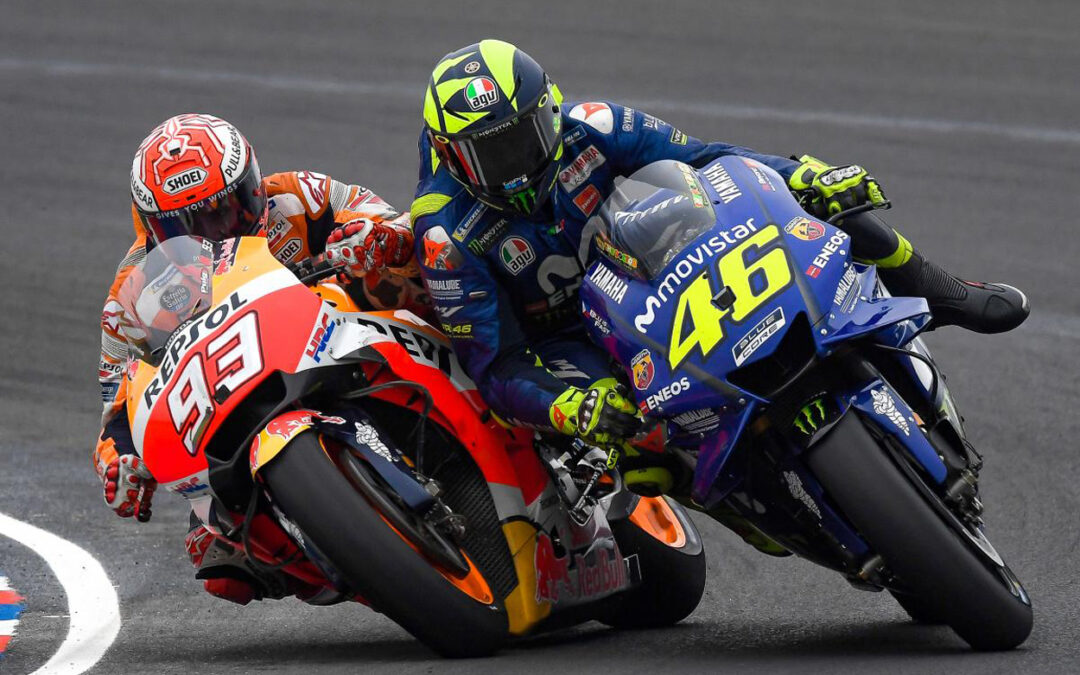 Marc Márquez y Valentino Rossi en el GP de Argentina