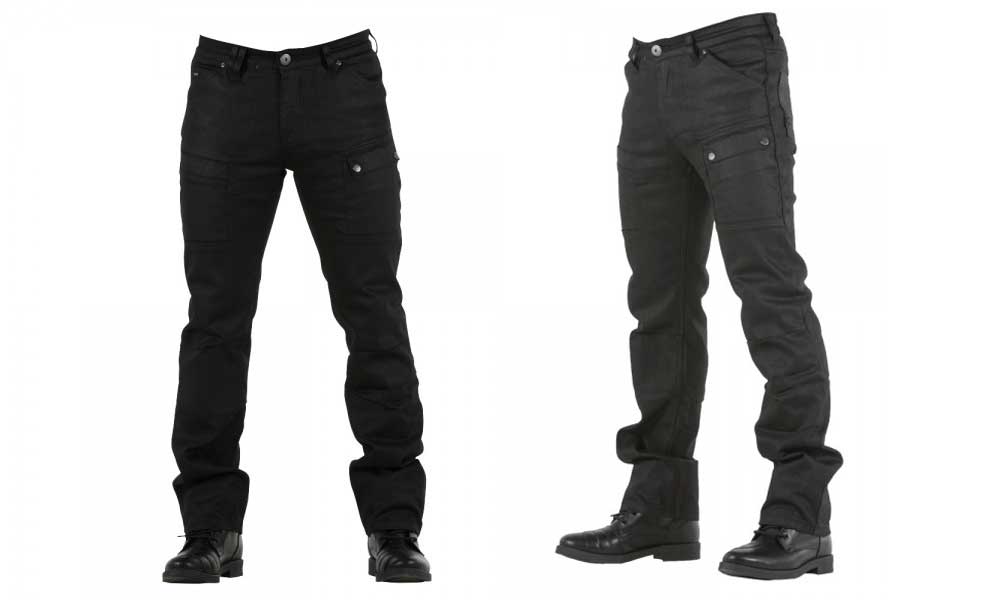 Vaqueros para moto Sturgis de Ovelap Black Waxed
