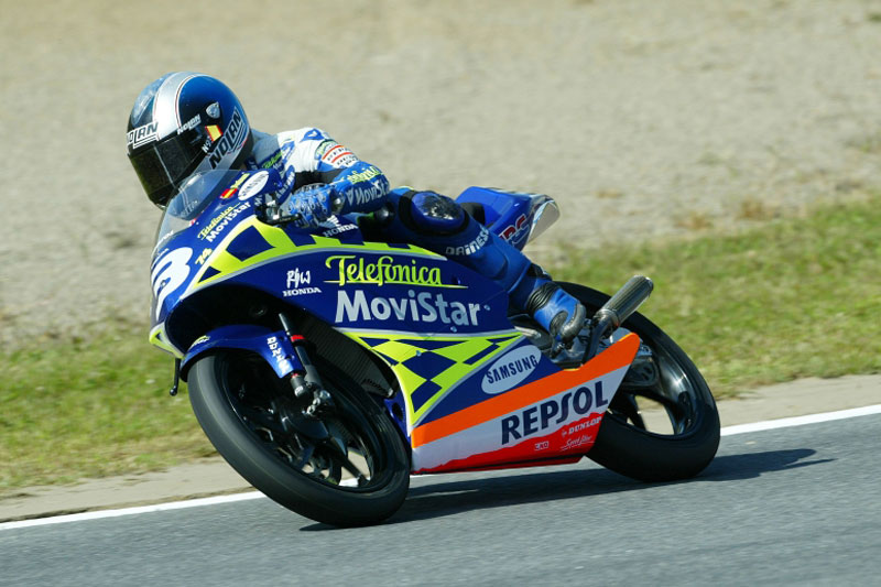 Dani Pedrosa obtuvo su primer título mundial en 2003 con Honda en 125