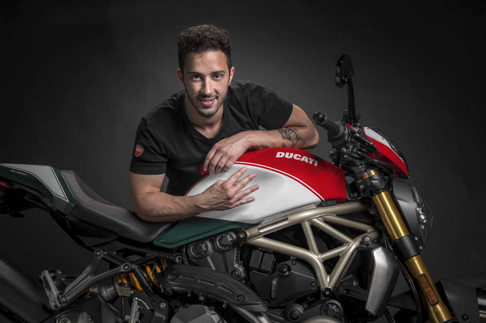 El piloto de Ducati Andrea Dovizioso, durante la presentación de la Monster 1200 25 aniversario