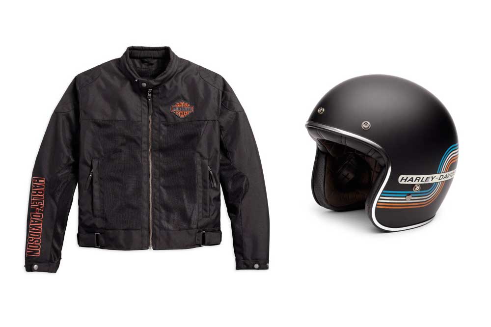 Cazadora y casco jet Harley Davidson