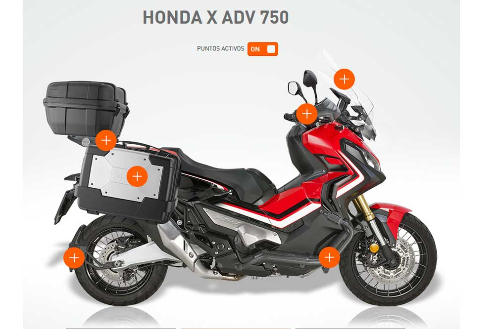 Configurador accesorios Kappa para el Honda X ADV