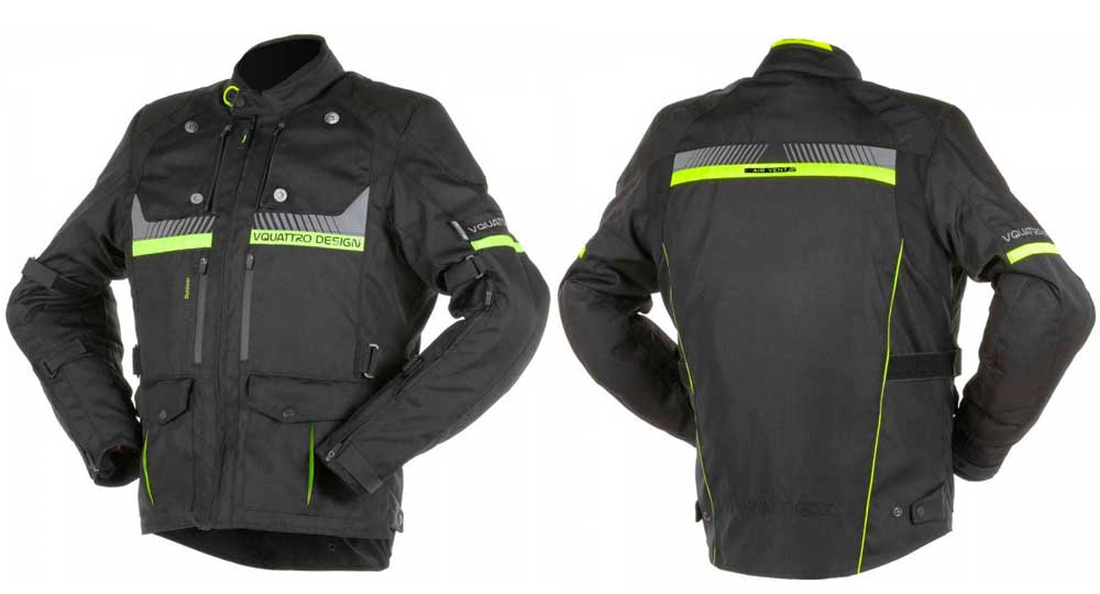 Chaqueta para moto Hurricane de VQuattro en negro y amarillo