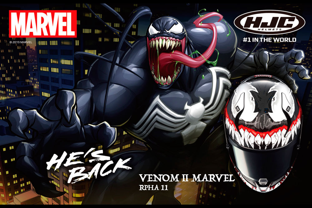 Casco integral Venom II Marvel RPHA 11 de HJC