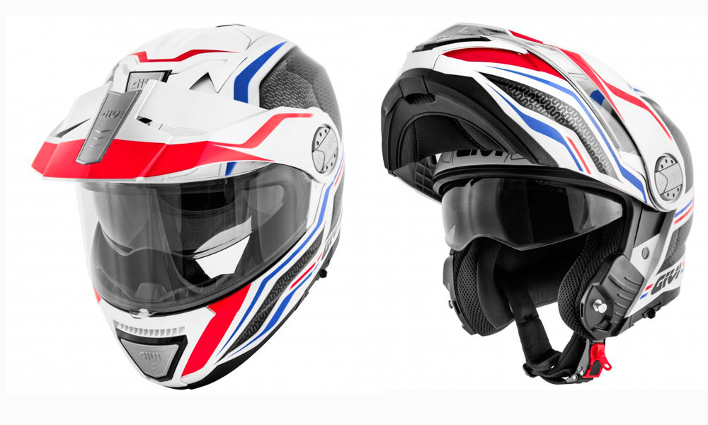 Casco modular X.33 blanco, rojo y azul de Givi