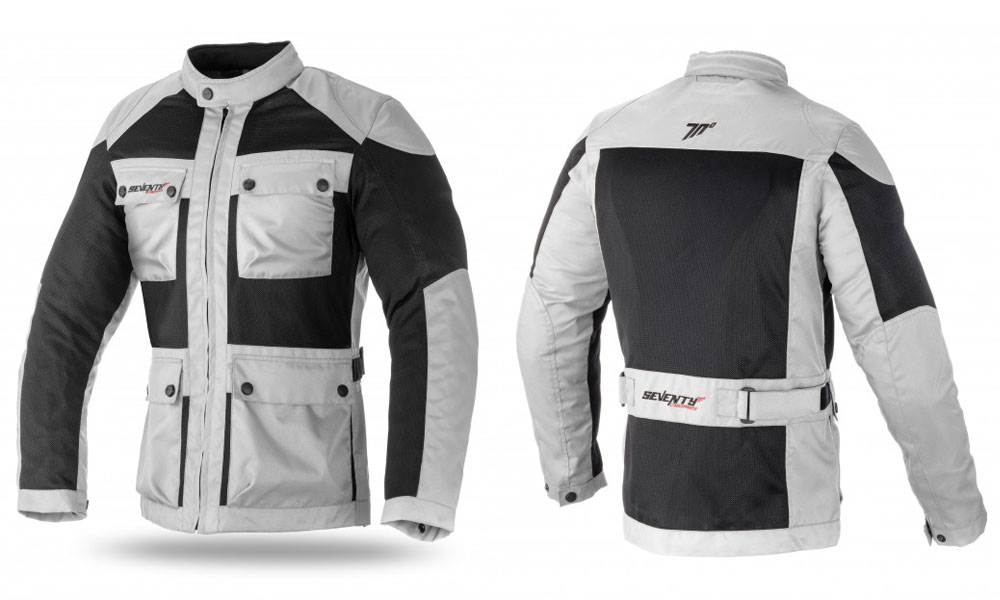 Chaqueta moto touring JC30 blanco y negro de Seventy Degrees