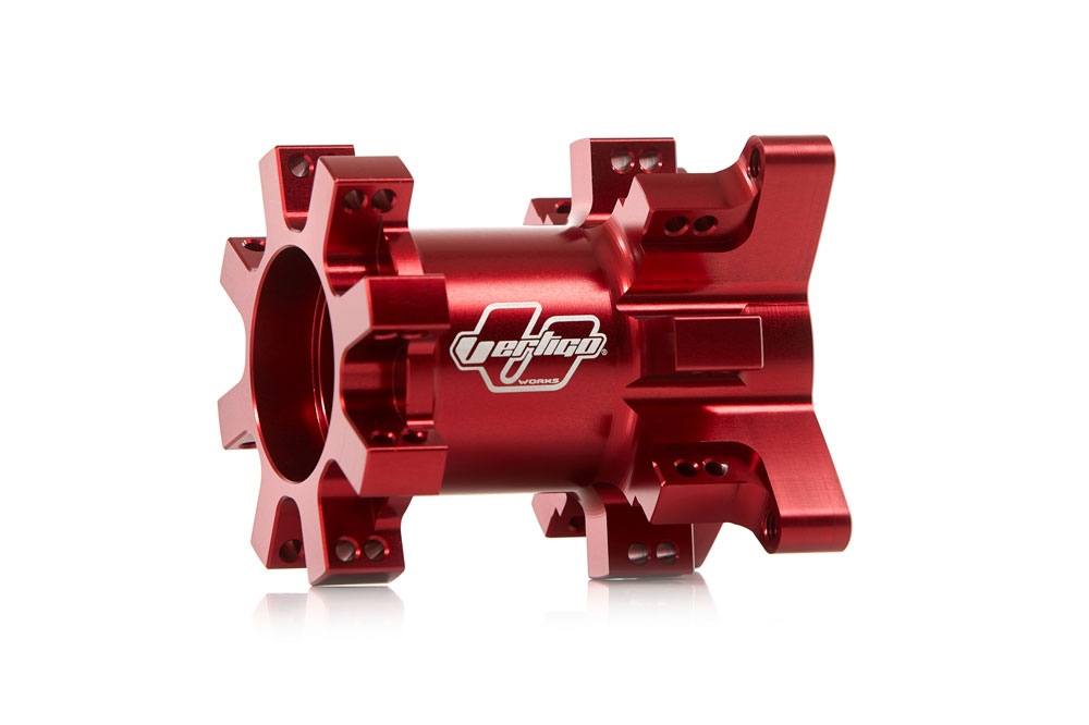 Bujes anodizados en rojo de la Vertigo Vertical