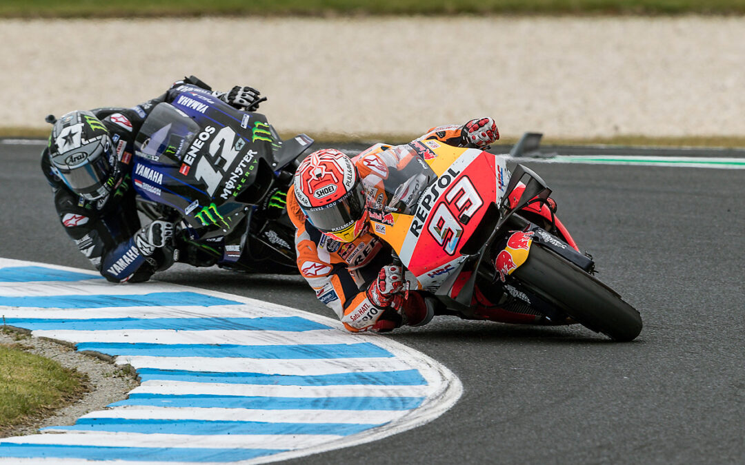 Marc Márquez y Maverick Viñales durante el Gran Premio de Australia