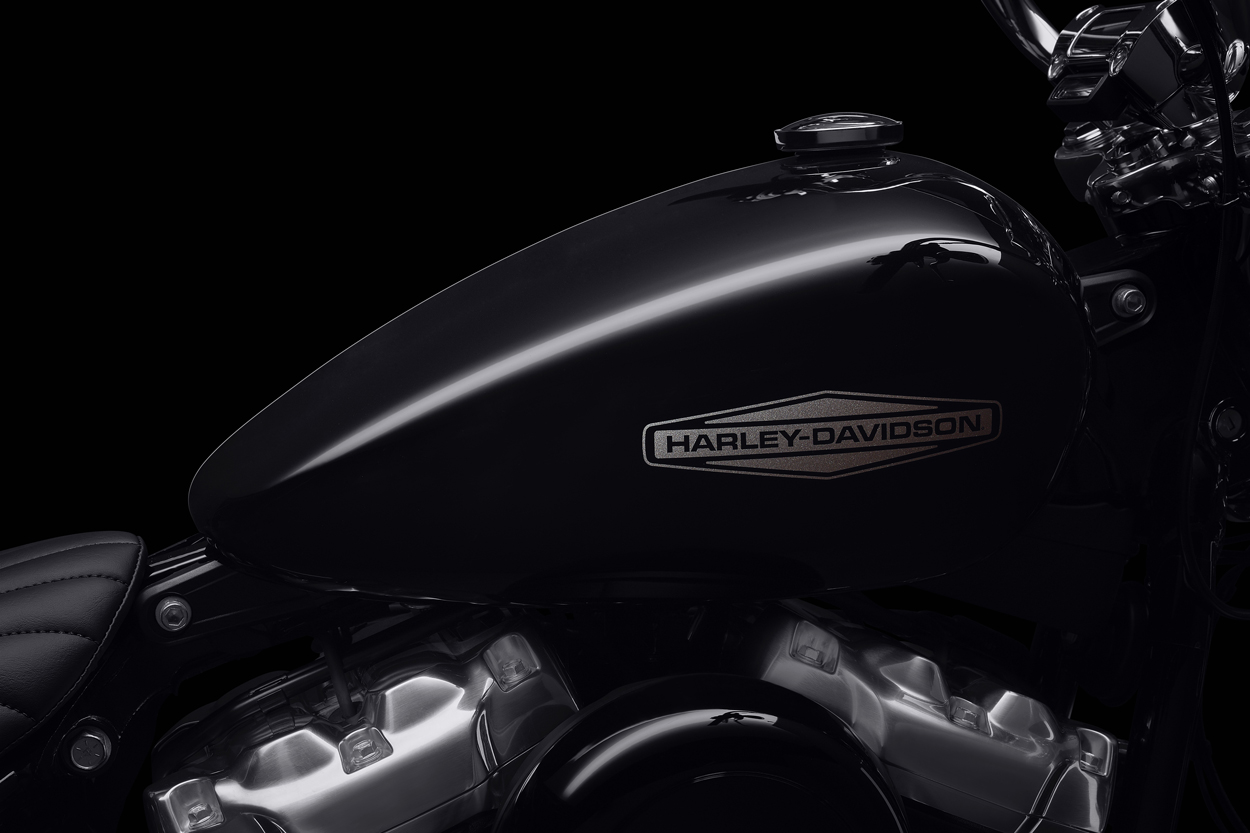 La única decoración en la que encontrarás la Softail Standard es en Vivid Black
