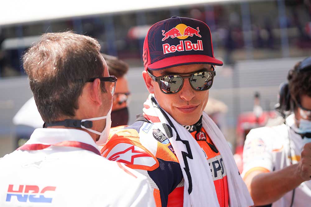Marc Márquez acabó con caída el Gran Premio de Jerez 2020