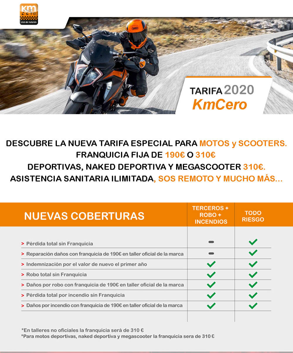 Seguro de moto o scooter con robo o todo riesgo KmCero