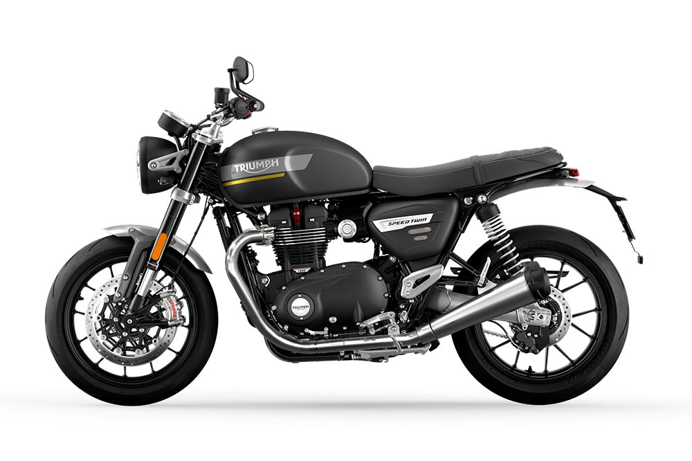 Para el desarrollo de la Triumph Speed Twin se han tomado algunos detalles de la Thruxton
