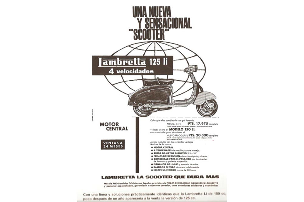 Publicidad de Lambretta en los años 60