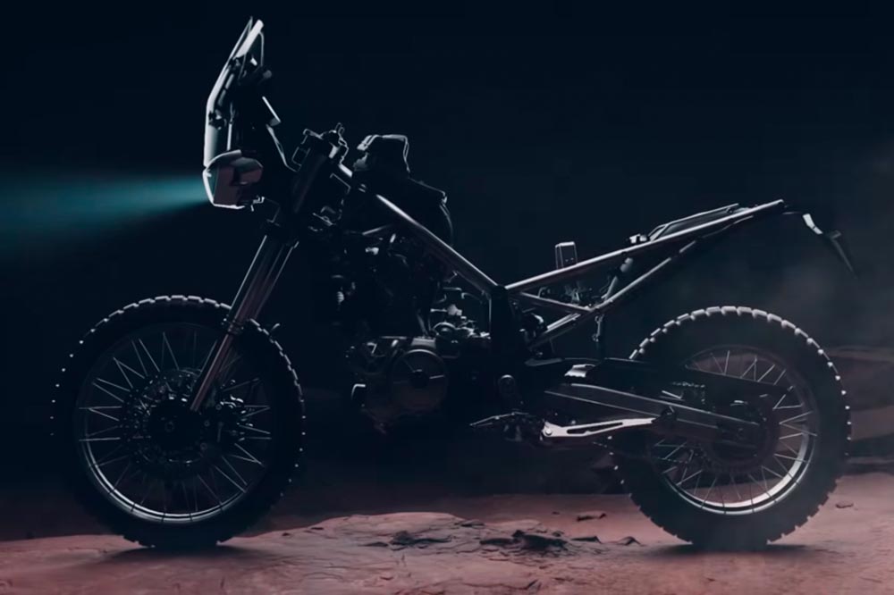 El chasis de la Aprilia Tuareg 660 es multitubular en acero