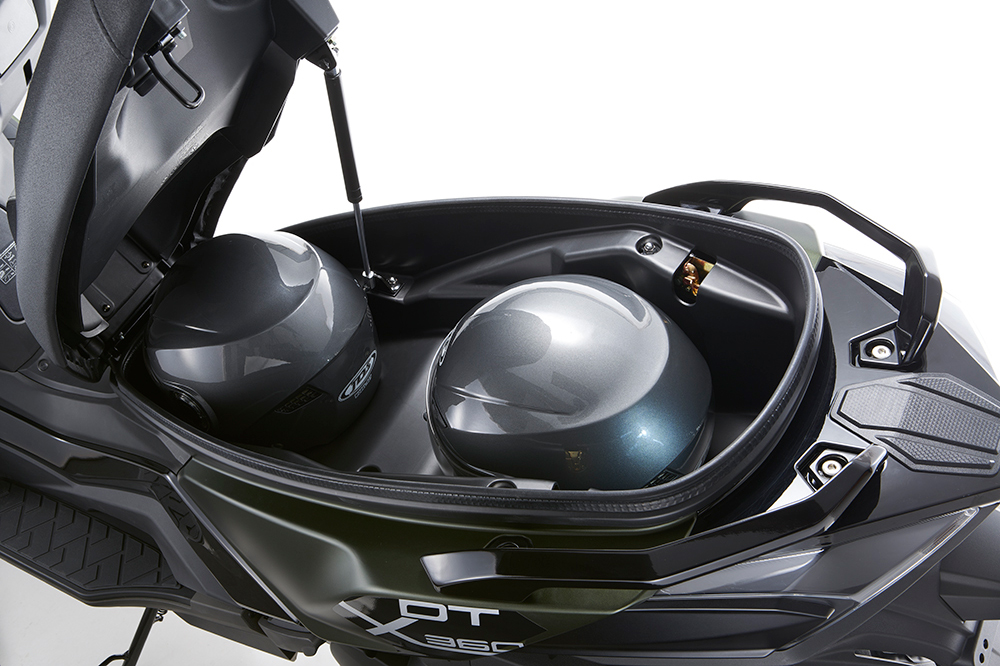 El KYMCO DTX hereda alguna de las claves del Super Dink, como la capacidad de carga