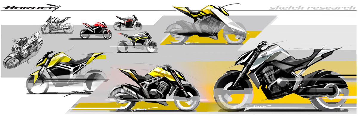 Bocetos de la Honda Hornet 2023