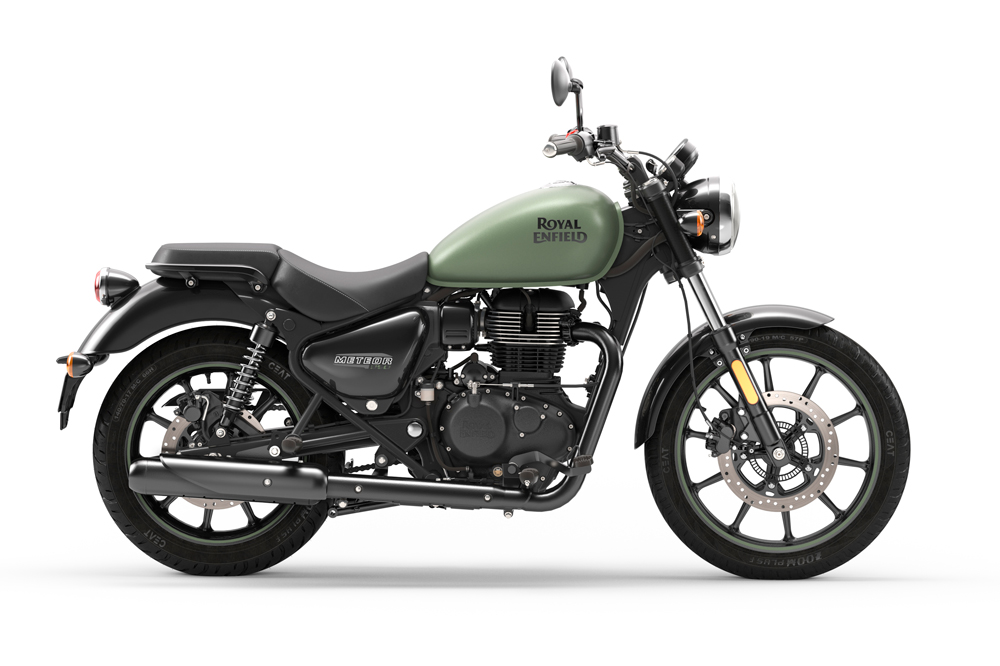 El motor de la Royal Enfield es un sencillo monocilíndrico con refrigeración mixta aire y aceite