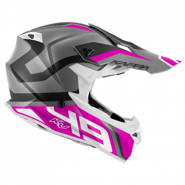 Casco of-road KV49 Evo Great rosa, blanco y gris de KAPPA
