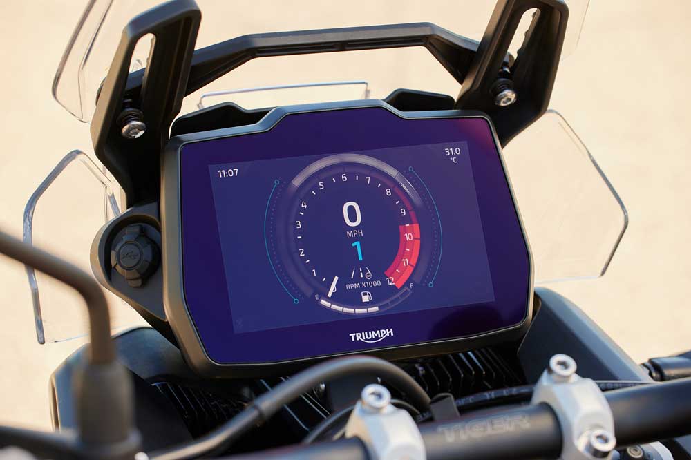 Nuevo cuadro de instrumentos de las Triumph Tiger 900 2024.