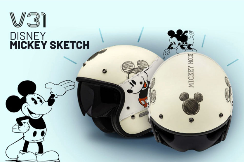 Casco jet V31 Disney Mickey Sketch de HJC